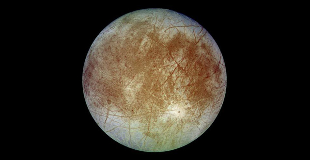Europa, one of the four largest moons of Jupiter, as seen by the Galileo spacecraft (NASA)