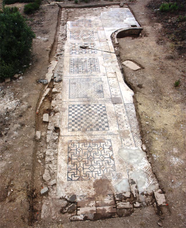 This is the largest Roman mosaic ever found in southern Turkey. It measures some 25 x 7 meters and served as the forecourt for the adjacent large bath (Michael Hoff / University of Nebraska-Lincoln)