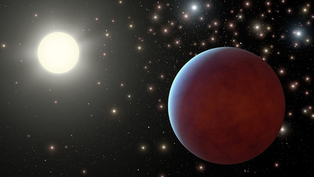 An artist’s impression of one of the two gas giant planets orbiting stars in the Beehive cluster (NASA / JPL-Caltech)