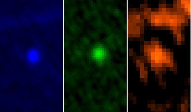 Herschel’s view of the asteroid Apophis at wavelengths 70, 100 and 160 microns (ESA / Herschel / PACS / MACH-11 / MPE / B.Altieri / ESAC / C. Kiss / Konkoly Observatory)