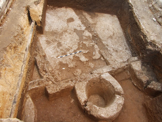 An installation for extracting liquid products unearthed by Israeli archaeologists (Israel Antiquities Authority)