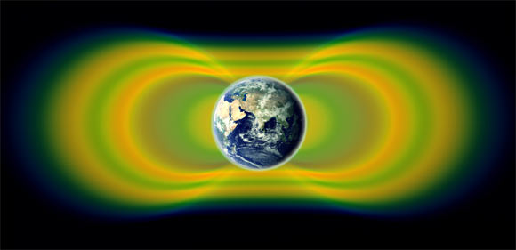 Two giant swaths of radiation, known as the Van Allen Belts, surrounding Earth were discovered in 1958. New observations from the Van Allen Probes showed that a third belt can sometimes appear (NASA / Van Allen Probes / Goddard Space Flight Center) Two giant swaths of radiation, known as the Van Allen Belts, surrounding Earth were discovered in 1958. New observations from the Van Allen Probes showed that a third belt can sometimes appear (NASA / Van Allen Probes / Goddard Space Flight Center)