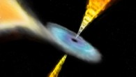 Artist’s impression of the GX 339-4 binary system, which consists of a 7-solar-mass black hole that accretes mass from its companion, a low-mass star, shown on the left (ESA / ATG medialab)