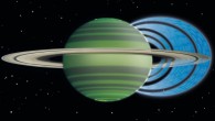 This artist’s concept illustrates how charged water particles flow into the Saturnian atmosphere from the planet's rings, causing a reduction in atmospheric brightness (NASA / JPL-Caltech / Space Science Institute / University of Leicester)