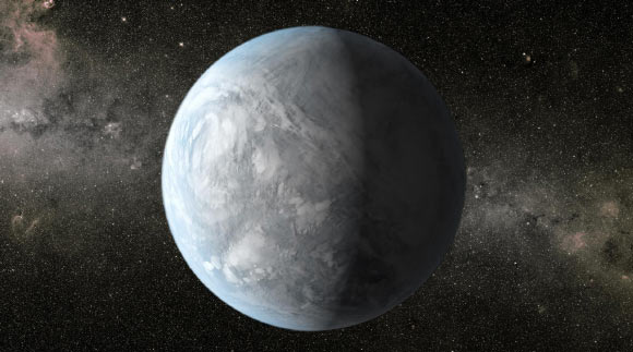 Kepler-62e, a super-Earth-size planet in the habitable zone of a star smaller and cooler than the Sun (NASA Ames / JPL-Caltech)
