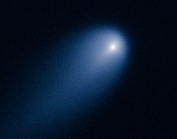 This image of the comet ISON was taken on April 10, 2013, when the comet was slightly closer than Jupiter's orbit at a distance of 386 million miles from the Sun (NASA / ESA / J.-Y. Li, Planetary Science Institute / Hubble Comet ISON Imaging Science Team)