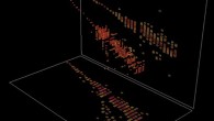 This 3D image shows a cosmic-ray muon producing a large shower of energy as it passes through the NOvA far detector in Minnesota (NOvA collaboration)