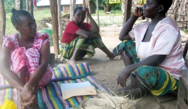 Habiba Kiongoli, left, and Hawa Nyakisoma, right, recording Ndengeleko stories in Tanzania (Eva-Marie Ström / University of Gothenburg)