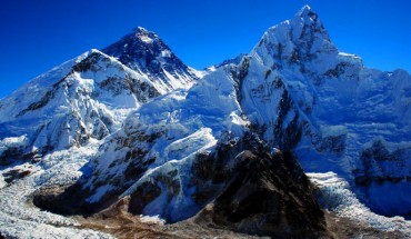 A new study finds a decline in snow and ice on Mount Everest, second peak from left, and the national park surrounding it (Pavel Novak)
