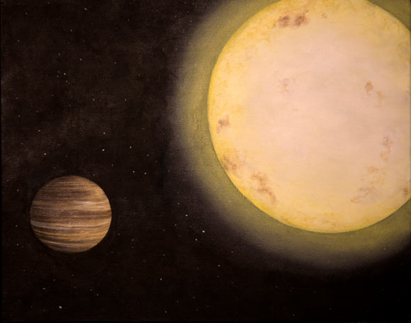An artist's rendering of exoplanet KELT-6b by Lexington, KY-based artist Erin Plew of Queen of Arts LLC (Vanderbilt University)