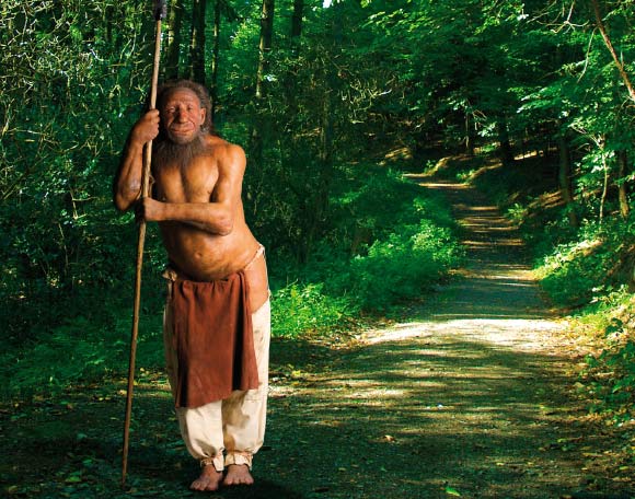Reconstruction of a Neanderthal (Neanderthal Museum)