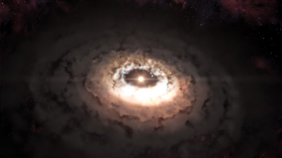 Artist’s impression of the dust trap in the system Oph-IRS 48 (ESO / L. Calçada)