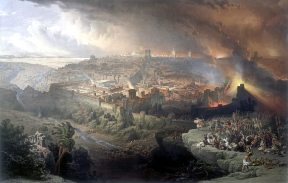 The siege and destruction of Jerusalem - painting by David Roberts