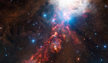 According to the study, the rate coefficient for the reaction between the hydroxyl radical and methanol is almost two orders of magnitude larger at 63 Kelvin than previously measured at 200 Kelvin (Orion Nebula by ESO / Digitized Sky Survey 2)