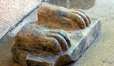 Sphinx fragment found at the Tel Hazor site in Israel (Amnon Ben-Tor / Sharon Zuckerman / Hebrew University’s Institute of Archaeology)