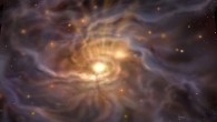 An artist's impression of the forming massive star (Manchester University)