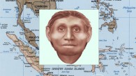 This is a map of Indonesia, the green circle shows the island of Flores. The inset shows facial approximation of LB1, female Homo floresiensis (Susan Hayes / Australian Archaeological Association)