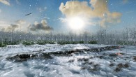An artist's impression of a fire burning in one of the Warren Field calendar pits around 8,000 BC (V. Gaffney et al)
