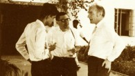 Obaid Siddiqi with Francis Crick and Alan Garen at the Symposium on Nucleic Acids, Hyderabad, India. January, 1964