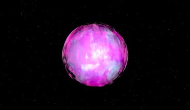 This is an artist's impression of the surface of the star HE 2359-2844. The very high temperature – about 38,000 degrees Celsius - makes the surface bluish in color. An alien observer close to the star might be able to see the lead- and zirconium-rich cloud layers using specially chosen filters (© C. S. Jeffery)