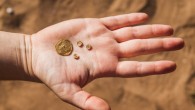 Byzantine gold coin found at the archaeological site of the ancient city of Apollonia-Arsuf (Pavel Shargo / Institute of Archaeology / Tel Aviv University)