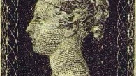 This image shows the Penny Black, the first postage stamp in the world.