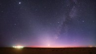 Zodiacal light scattered from dust grains in our Solar System is seen rising diagonally up to the left in this image, as the plane of the Milky Way rises up to the right (Tunc Tezel / TWAN / APOD).