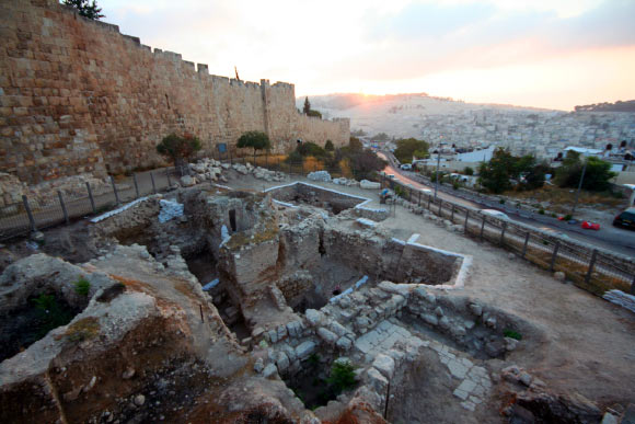 This image shows the archaeological site at Jerusalem's Mt. Zion. The site reveals many layers of the city's cultural history, including a first-century mansion. Image credit: Shimon Gibson.