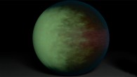 This artist's rendering shows the gas giant Kepler-7b, left, and Jupiter, right. The cloud map shows that clouds cover the western side of the gaseous planet, leaving the east cloud-free. Dr Demory and his colleagues speculate the clouds are made up of minerals containing silicates. Image credit: NASA / JPL-Caltech / MIT.