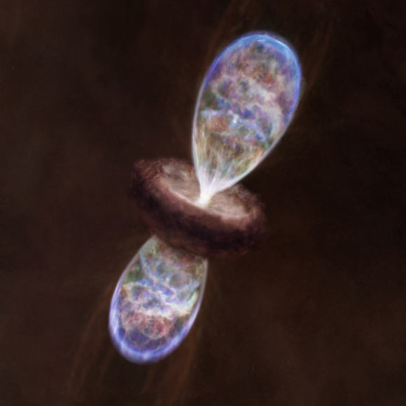 This is an artist's impression of a protostar in G34.43+00.24 MM3. Image credit: NAOJ.