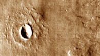 This image shows a 5.5 km-diameter LARLE crater on Mars. Image credit: Northern Arizona University.