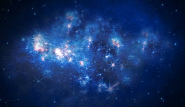 This is an artist's impression of the galaxy Z8-GND-5296. Image credit: V. Tilvi / S.L. Finkelstein / C. Papovich / the Hubble Heritage Team.