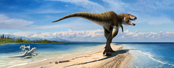 Artist's impression of Lythronax argestes. Image credit: Andrey Atuchin.