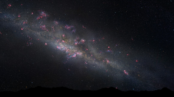 This is an artist's concept of the early Milky Way. Image credit: NASA / ESA / Z. Levay, STScI, AURA.