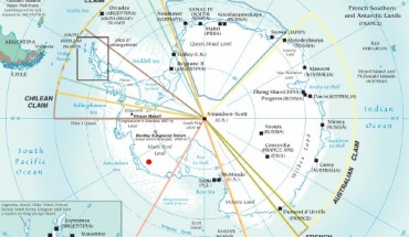 This map shows the location (red circle) of the newly discovered volcano in Marie Byrd Land, Antarctica.