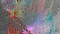 Distinctive feldspar-rich composition of Nili Patera, the Syrtis Major volcano, Mars. Image credit: NASA / JPL / JHUAPL / MSSS.