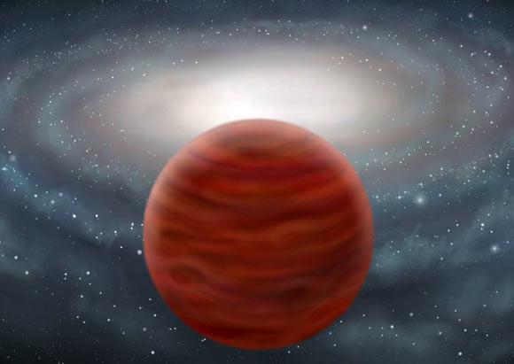 This is an artist's impression of a brown dwarf. Image credit: John Pinfield.