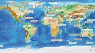 World map of topography and bathymetry showing known occurrences of fresh and brackish offshore groundwater. Image credit: Vincent E.A. Post et al.