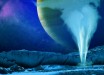 This is an artist's impression of a water-vapor geyser on Europa. Image credit: University of Cologne.