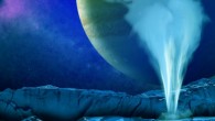 This is an artist's impression of a water-vapor geyser on Europa. Image credit: University of Cologne.