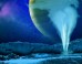 This is an artist's impression of a water-vapor geyser on Europa. Image credit: University of Cologne.