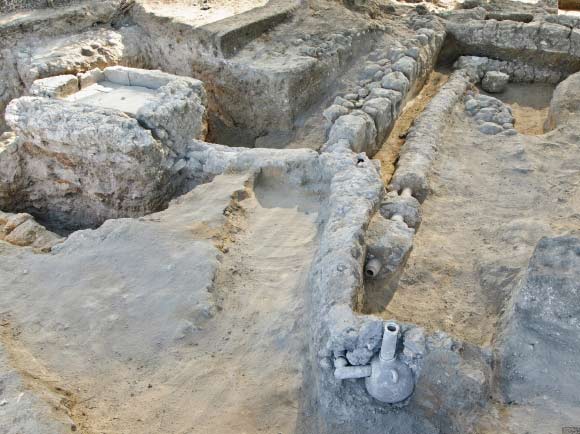 This is a close-up of the fountain. Image credit: Assaf Peretz / Israel Antiquities Authority.