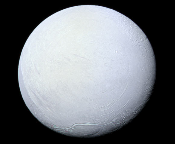 Enceladus. Image credit: NASA / JPL-Caltech / Space Science Institute.