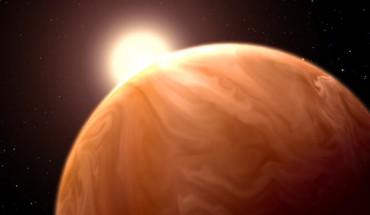 This is an artist's impression of the super-Earth exoplanet GJ 1214b. Image credit: NASA / ESA / G. Bacon, STScI / L. Kreidberg and J. Bean, University of Chicago / H. Knutson, California Institute of Technology.