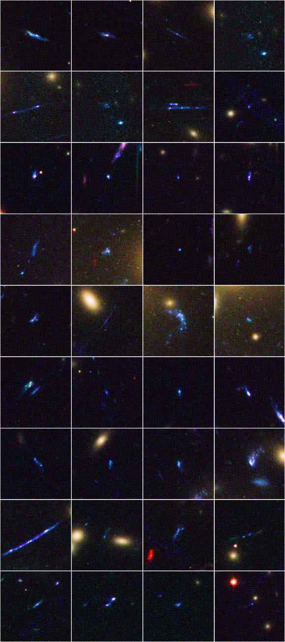 The newly discovered galaxies are very compact and very blue, meaning they have recently formed many new stars. Image credit: NASA / ESA / B. Siana and A. Alavi, University of California, Riverside.