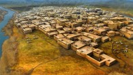 This is an artist's impression of Çatalhöyük. Image credit: Dan Lewandowski.