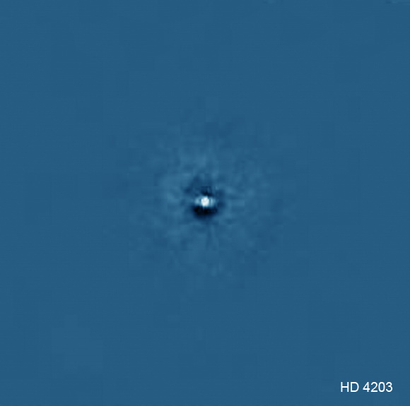 This false-color image shows the G5 star HD 4203. Image credit: Kane SR et al.