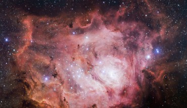 This image, taken with the VLT Survey Telescope, shows the Lagoon Nebula. Image credit: ESO / VPHAS+ team.