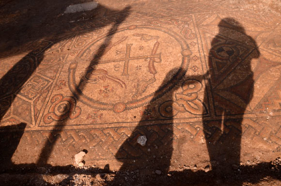 One of the stunning mosaics found at the site. Image credit: Yoli Shwartz / Israel Antiquities Authority.