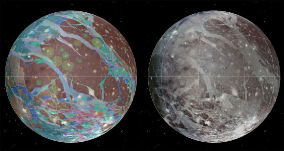 Ganymede. Image credit: U.S. Geological Survey.